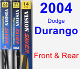 Front & Rear Wiper Blade Pack for 2004 Dodge Durango - Vision Saver