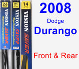 Front & Rear Wiper Blade Pack for 2008 Dodge Durango - Vision Saver