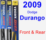 Front & Rear Wiper Blade Pack for 2009 Dodge Durango - Vision Saver