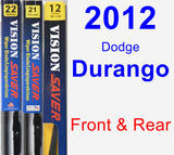 Front & Rear Wiper Blade Pack for 2012 Dodge Durango - Vision Saver