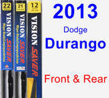 Front & Rear Wiper Blade Pack for 2013 Dodge Durango - Vision Saver