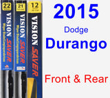 Front & Rear Wiper Blade Pack for 2015 Dodge Durango - Vision Saver