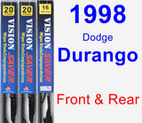 Front & Rear Wiper Blade Pack for 1998 Dodge Durango - Vision Saver