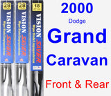 Front & Rear Wiper Blade Pack for 2000 Dodge Grand Caravan - Vision Saver