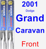 Front Wiper Blade Pack for 2001 Dodge Grand Caravan - Vision Saver