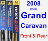 Front & Rear Wiper Blade Pack for 2008 Dodge Grand Caravan - Vision Saver