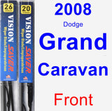 Front Wiper Blade Pack for 2008 Dodge Grand Caravan - Vision Saver