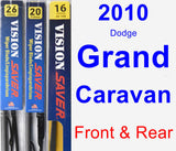 Front & Rear Wiper Blade Pack for 2010 Dodge Grand Caravan - Vision Saver