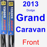 Front Wiper Blade Pack for 2013 Dodge Grand Caravan - Vision Saver