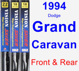 Front & Rear Wiper Blade Pack for 1994 Dodge Grand Caravan - Vision Saver