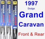 Front & Rear Wiper Blade Pack for 1997 Dodge Grand Caravan - Vision Saver