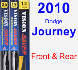 Front & Rear Wiper Blade Pack for 2010 Dodge Journey - Vision Saver