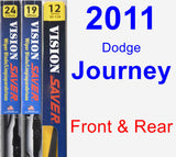 Front & Rear Wiper Blade Pack for 2011 Dodge Journey - Vision Saver