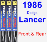 Front & Rear Wiper Blade Pack for 1986 Dodge Lancer - Vision Saver