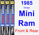 Front & Rear Wiper Blade Pack for 1985 Dodge Mini Ram - Vision Saver