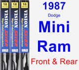 Front & Rear Wiper Blade Pack for 1987 Dodge Mini Ram - Vision Saver