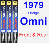 Front & Rear Wiper Blade Pack for 1979 Dodge Omni - Vision Saver