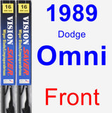 Front Wiper Blade Pack for 1989 Dodge Omni - Vision Saver