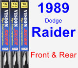 Front & Rear Wiper Blade Pack for 1989 Dodge Raider - Vision Saver