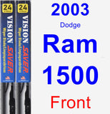 Front Wiper Blade Pack for 2003 Dodge Ram 1500 - Vision Saver