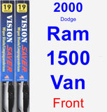 Front Wiper Blade Pack for 2000 Dodge Ram 1500 Van - Vision Saver