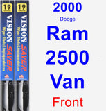 Front Wiper Blade Pack for 2000 Dodge Ram 2500 Van - Vision Saver