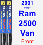 Front Wiper Blade Pack for 2001 Dodge Ram 2500 Van - Vision Saver