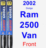 Front Wiper Blade Pack for 2002 Dodge Ram 2500 Van - Vision Saver