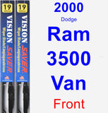 Front Wiper Blade Pack for 2000 Dodge Ram 3500 Van - Vision Saver