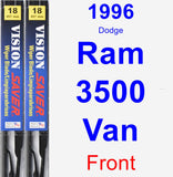 Front Wiper Blade Pack for 1996 Dodge Ram 3500 Van - Vision Saver