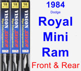 Front & Rear Wiper Blade Pack for 1984 Dodge Royal Mini Ram - Vision Saver