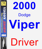 Driver Wiper Blade for 2000 Dodge Viper - Vision Saver