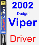 Driver Wiper Blade for 2002 Dodge Viper - Vision Saver