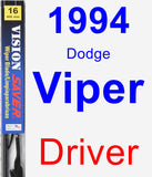Driver Wiper Blade for 1994 Dodge Viper - Vision Saver