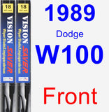 Front Wiper Blade Pack for 1989 Dodge W100 - Vision Saver