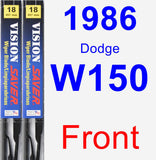 Front Wiper Blade Pack for 1986 Dodge W150 - Vision Saver