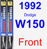 Front Wiper Blade Pack for 1992 Dodge W150 - Vision Saver