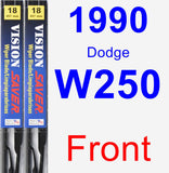 Front Wiper Blade Pack for 1990 Dodge W250 - Vision Saver