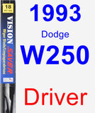 Driver Wiper Blade for 1993 Dodge W250 - Vision Saver