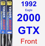 Front Wiper Blade Pack for 1992 Eagle 2000 GTX - Vision Saver