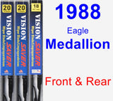 Front & Rear Wiper Blade Pack for 1988 Eagle Medallion - Vision Saver