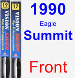 Front Wiper Blade Pack for 1990 Eagle Summit - Vision Saver