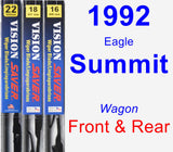 Front & Rear Wiper Blade Pack for 1992 Eagle Summit - Vision Saver