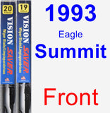 Front Wiper Blade Pack for 1993 Eagle Summit - Vision Saver