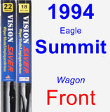 Front Wiper Blade Pack for 1994 Eagle Summit - Vision Saver