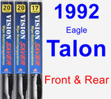 Front & Rear Wiper Blade Pack for 1992 Eagle Talon - Vision Saver