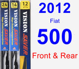 Front & Rear Wiper Blade Pack for 2012 Fiat 500 - Vision Saver