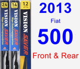 Front & Rear Wiper Blade Pack for 2013 Fiat 500 - Vision Saver