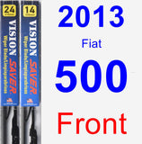 Front Wiper Blade Pack for 2013 Fiat 500 - Vision Saver