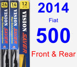 Front & Rear Wiper Blade Pack for 2014 Fiat 500 - Vision Saver